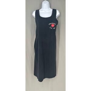 90s Vintage Dress Womens Medium Black USS Saratoga CV 60 Navy Alt Grunge Heart